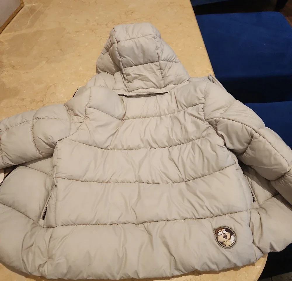 SAVE THE DUCK Kids Light Gray Puffer Jacket with Hood
